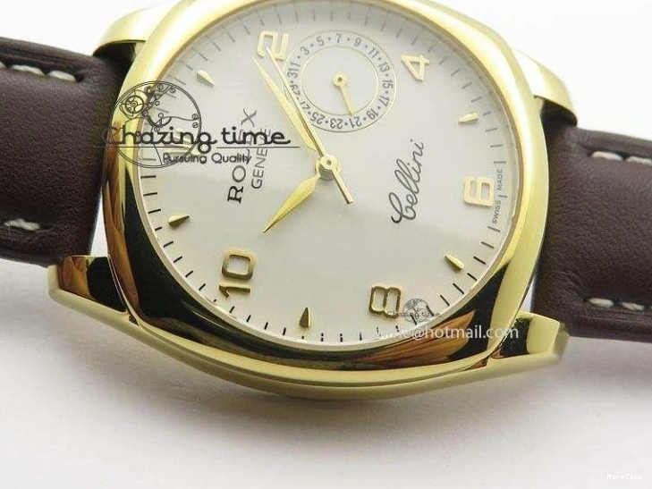 MiroTime 0419 Cellini Date YG White Numeral Dial On Brown Leather Strap A Affordable 3883